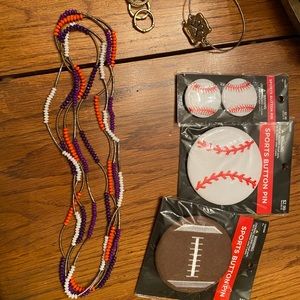 Sports jewelry set Clemson Tigers or your fave Tiger team - lot of 9 pieces-